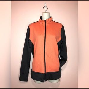 Coral & Gray Zip Up Jacket